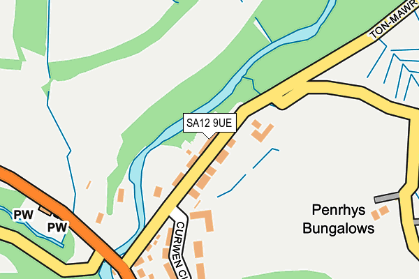 SA12 9UE map - OS OpenMap – Local (Ordnance Survey)