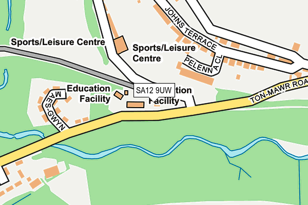 SA12 9UW map - OS OpenMap – Local (Ordnance Survey)