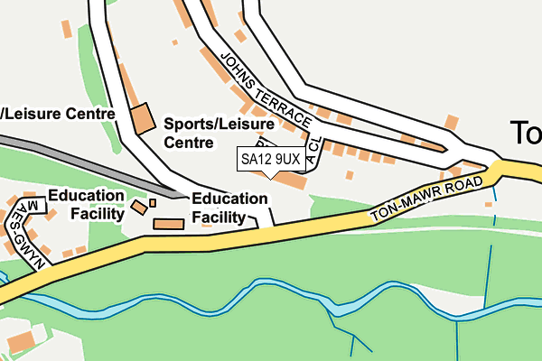 SA12 9UX map - OS OpenMap – Local (Ordnance Survey)