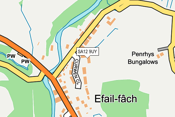 SA12 9UY map - OS OpenMap – Local (Ordnance Survey)