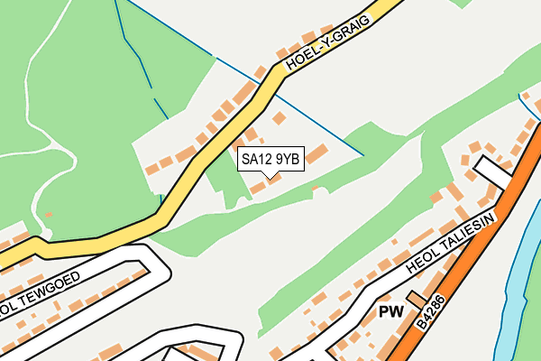 SA12 9YB map - OS OpenMap – Local (Ordnance Survey)