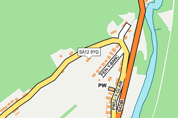 SA12 9YG map - OS OpenMap – Local (Ordnance Survey)