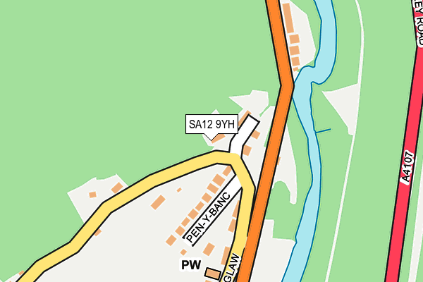 SA12 9YH map - OS OpenMap – Local (Ordnance Survey)