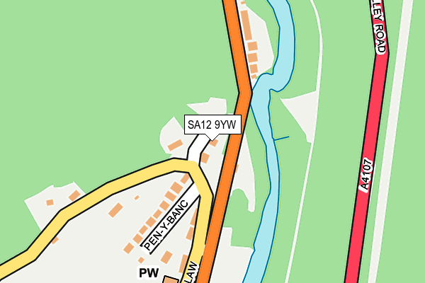 SA12 9YW map - OS OpenMap – Local (Ordnance Survey)