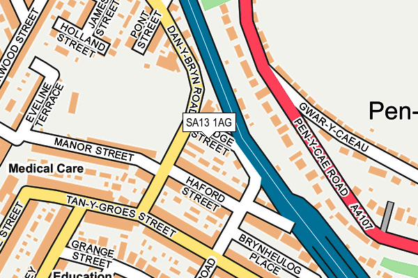 SA13 1AG map - OS OpenMap – Local (Ordnance Survey)