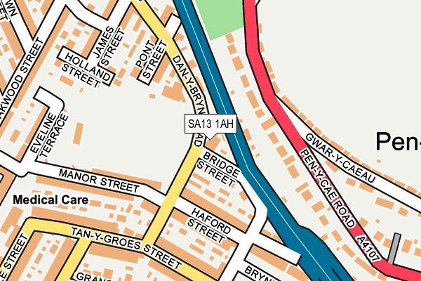 SA13 1AH map - OS OpenMap – Local (Ordnance Survey)