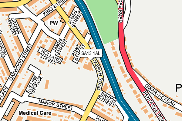SA13 1AL map - OS OpenMap – Local (Ordnance Survey)