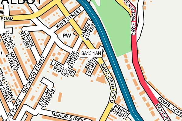 SA13 1AN map - OS OpenMap – Local (Ordnance Survey)