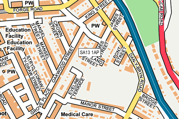 SA13 1AP map - OS OpenMap – Local (Ordnance Survey)
