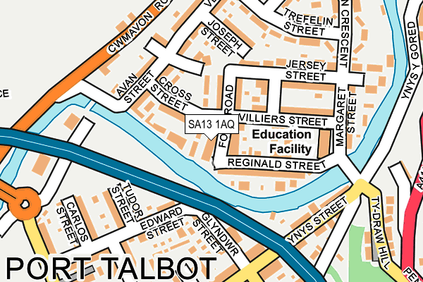 SA13 1AQ map - OS OpenMap – Local (Ordnance Survey)