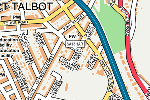 SA13 1AR map - OS OpenMap – Local (Ordnance Survey)