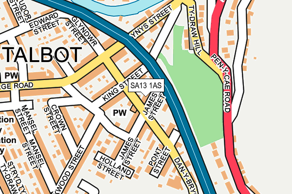 SA13 1AS map - OS OpenMap – Local (Ordnance Survey)