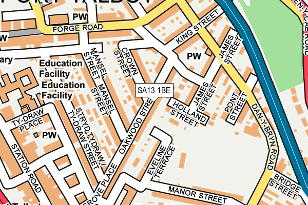 SA13 1BE map - OS OpenMap – Local (Ordnance Survey)