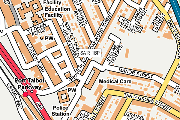 SA13 1BP map - OS OpenMap – Local (Ordnance Survey)