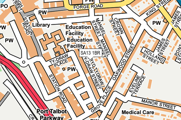 SA13 1BR map - OS OpenMap – Local (Ordnance Survey)