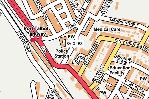 SA13 1BS map - OS OpenMap – Local (Ordnance Survey)