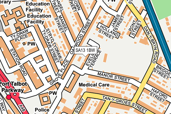 SA13 1BW map - OS OpenMap – Local (Ordnance Survey)