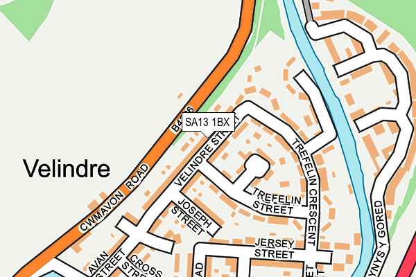 SA13 1BX map - OS OpenMap – Local (Ordnance Survey)