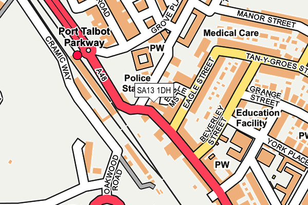 SA13 1DH map - OS OpenMap – Local (Ordnance Survey)