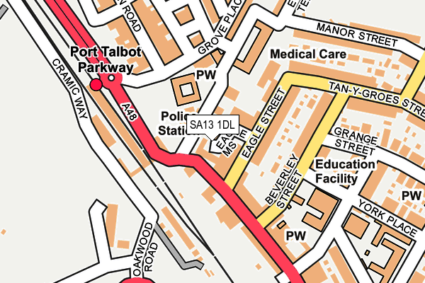 SA13 1DL map - OS OpenMap – Local (Ordnance Survey)