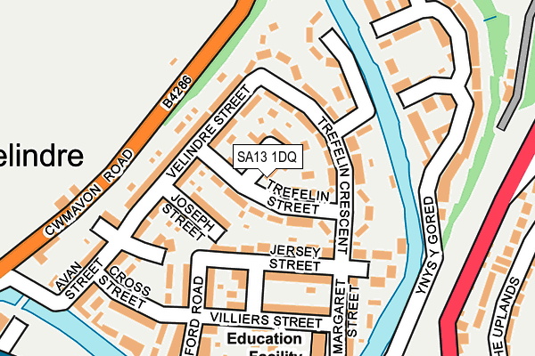 SA13 1DQ map - OS OpenMap – Local (Ordnance Survey)