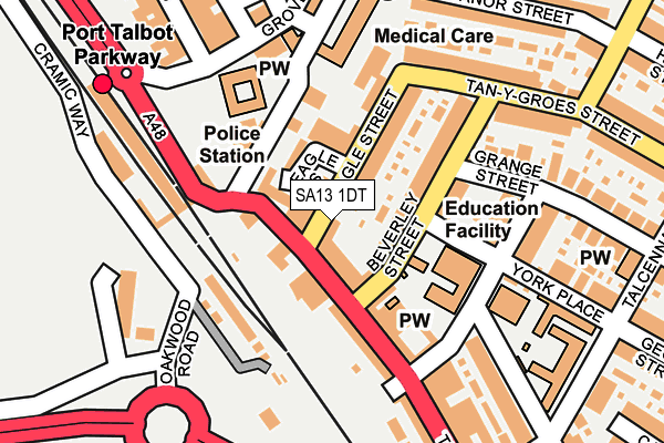 SA13 1DT map - OS OpenMap – Local (Ordnance Survey)