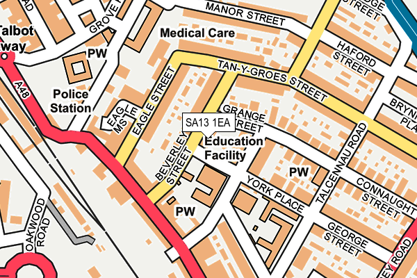 SA13 1EA map - OS OpenMap – Local (Ordnance Survey)