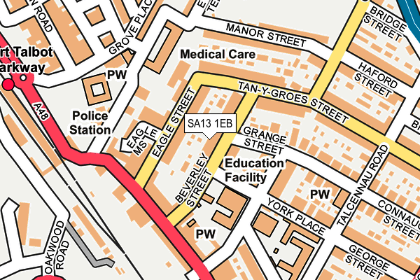 SA13 1EB map - OS OpenMap – Local (Ordnance Survey)