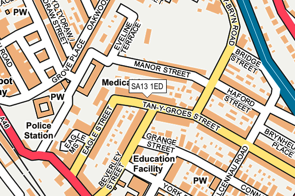 SA13 1ED map - OS OpenMap – Local (Ordnance Survey)