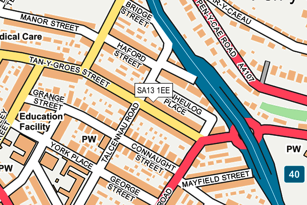 SA13 1EE map - OS OpenMap – Local (Ordnance Survey)