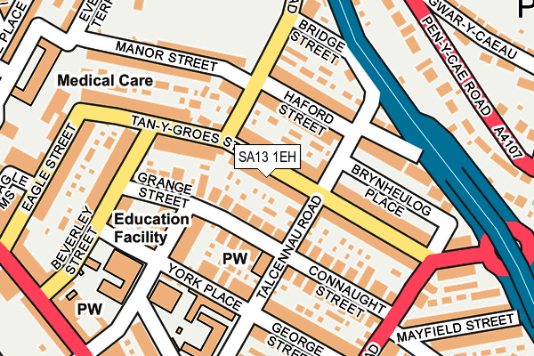 SA13 1EH map - OS OpenMap – Local (Ordnance Survey)