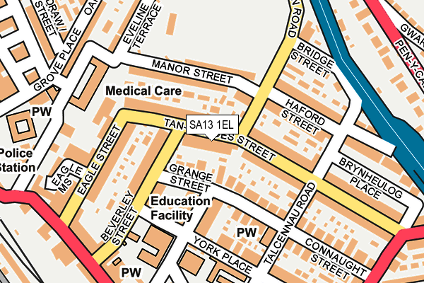 SA13 1EL map - OS OpenMap – Local (Ordnance Survey)