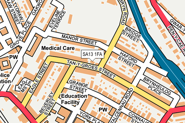 SA13 1FA map - OS OpenMap – Local (Ordnance Survey)