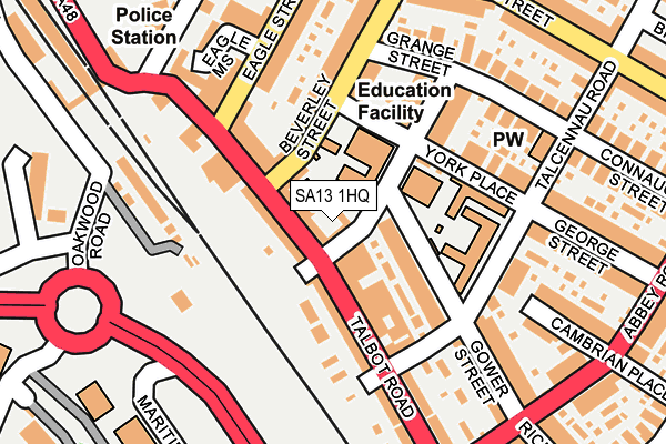 SA13 1HQ map - OS OpenMap – Local (Ordnance Survey)