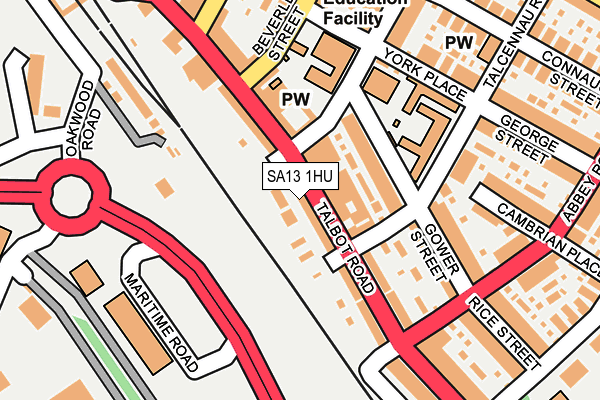 SA13 1HU map - OS OpenMap – Local (Ordnance Survey)