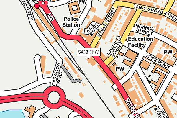 SA13 1HW map - OS OpenMap – Local (Ordnance Survey)