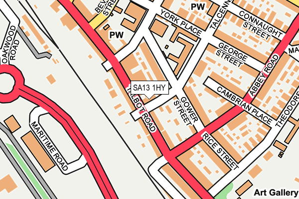 SA13 1HY map - OS OpenMap – Local (Ordnance Survey)