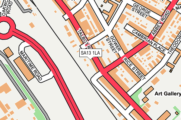 SA13 1LA map - OS OpenMap – Local (Ordnance Survey)