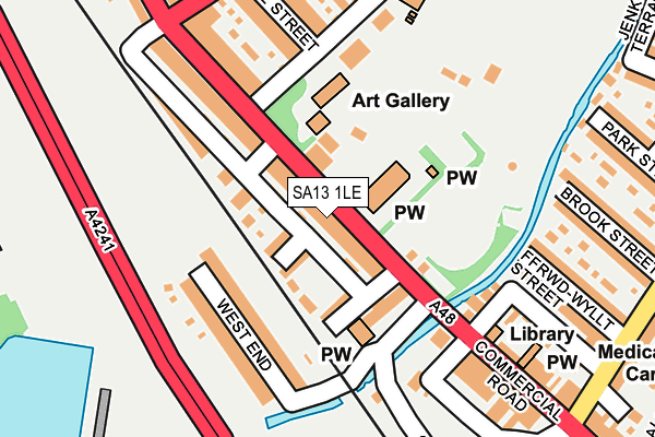 SA13 1LE map - OS OpenMap – Local (Ordnance Survey)