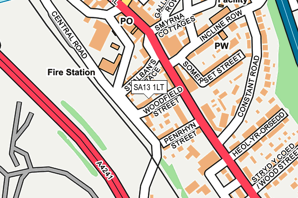 SA13 1LT map - OS OpenMap – Local (Ordnance Survey)