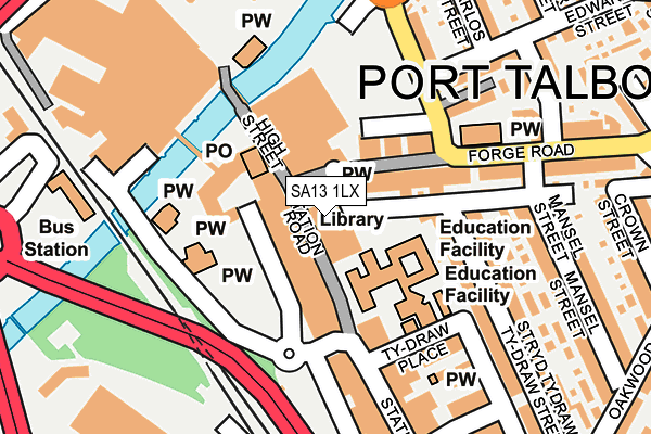 SA13 1LX map - OS OpenMap – Local (Ordnance Survey)