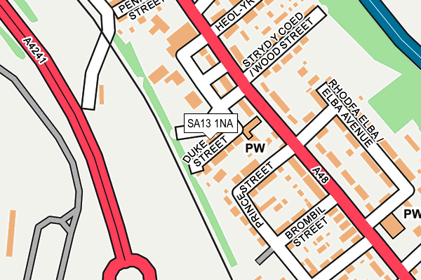 SA13 1NA map - OS OpenMap – Local (Ordnance Survey)