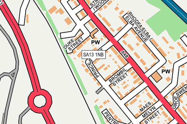 SA13 1NB map - OS OpenMap – Local (Ordnance Survey)