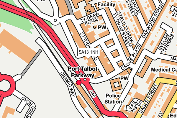 SA13 1NH map - OS OpenMap – Local (Ordnance Survey)