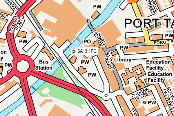 SA13 1PQ map - OS OpenMap – Local (Ordnance Survey)