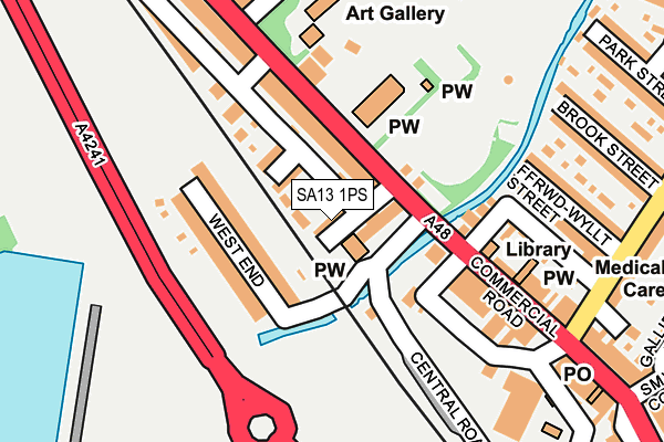 SA13 1PS map - OS OpenMap – Local (Ordnance Survey)