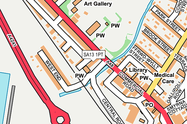 SA13 1PT map - OS OpenMap – Local (Ordnance Survey)