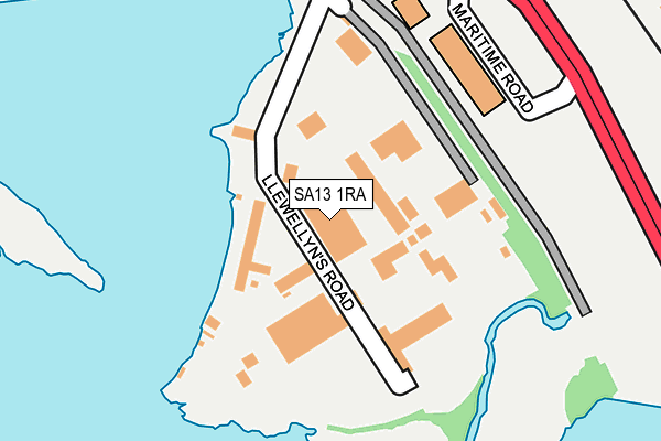 SA13 1RA map - OS OpenMap – Local (Ordnance Survey)