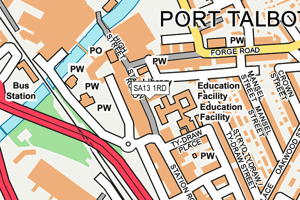 SA13 1RD map - OS OpenMap – Local (Ordnance Survey)