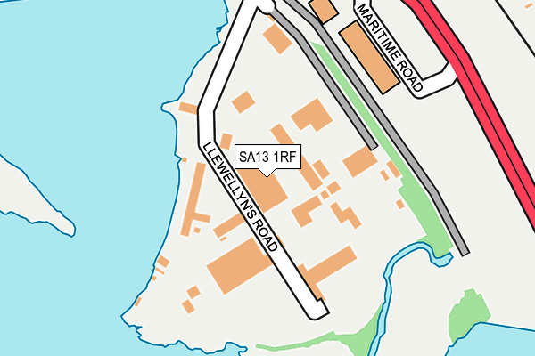 SA13 1RF map - OS OpenMap – Local (Ordnance Survey)